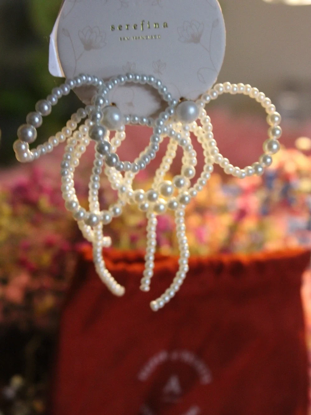 Anthropologie Pearl Bow Hair Clips in White